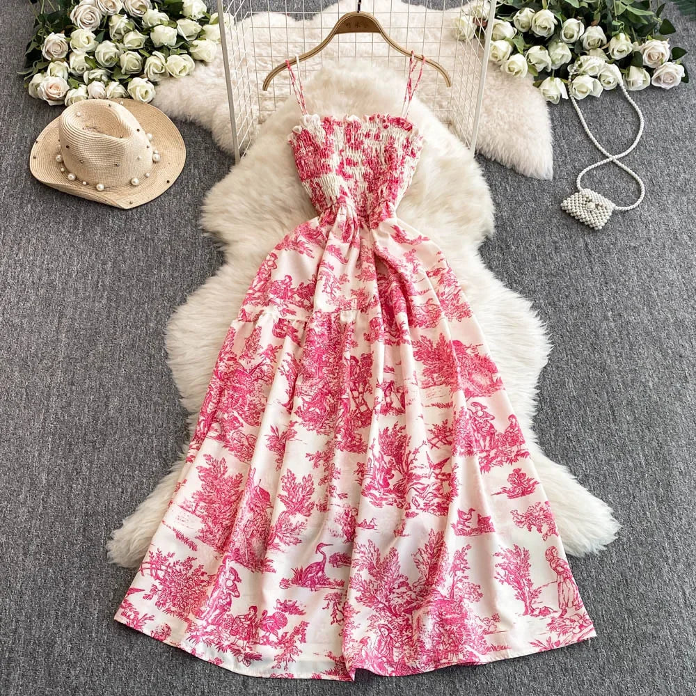 V Neck Dress Sleeveless Ankle Length - Piña Colada