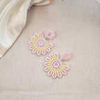 Boho Colorful Acrylic Charm Earrings - Piña Colada