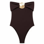 Corset Bodysuit Gold Bow - Piña Colada