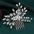Crystal Pearl Hair Comb Clip - Piña Colada