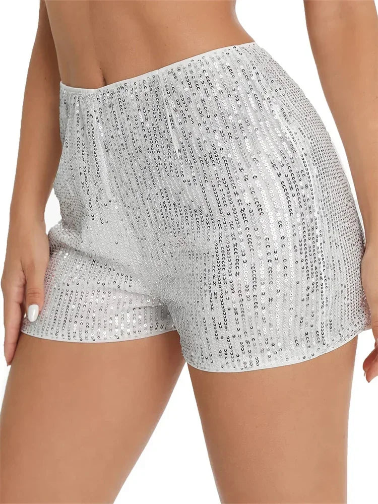 Women’s Sparkly Sequin Party Shorts - Piña Colada