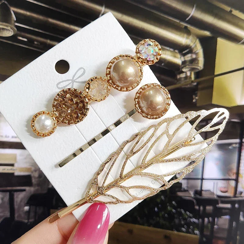 3/4pcs Set Pearl Hair Clip - Piña Colada
