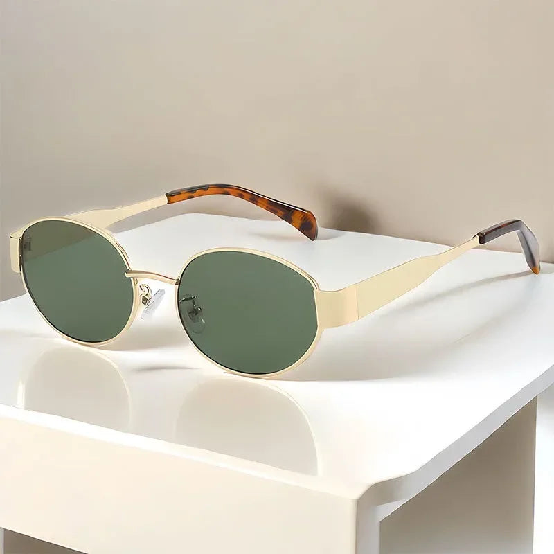 Sunglasses Advanced Metal Sunglasses Fashion Oval - Piña Colada