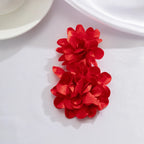 Red Big Flower Drop Earrings - Piña Colada