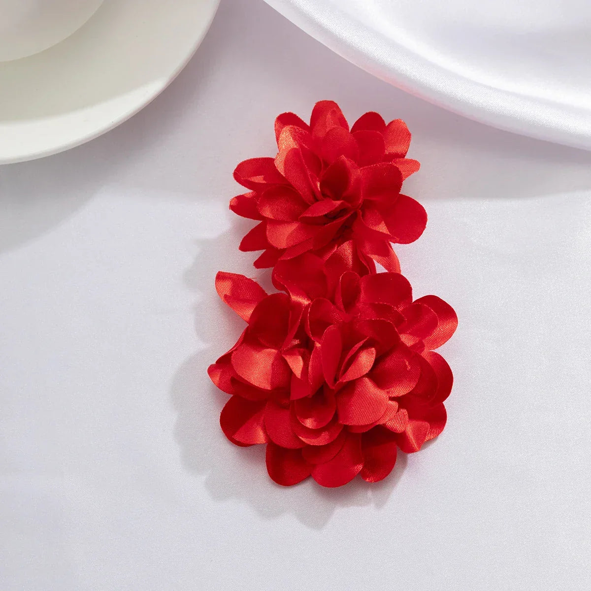 Red Big Flower Drop Earrings - Piña Colada