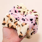 Leopard Bow Coral Fleece Spa Headband - Piña Colada
