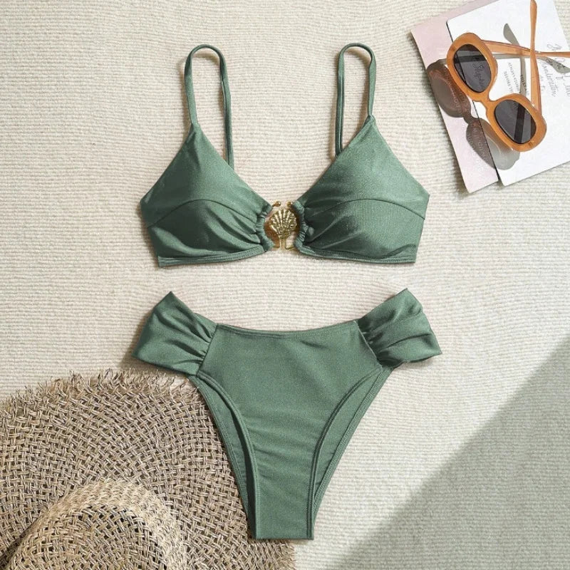 High-Waist String Bikini Set