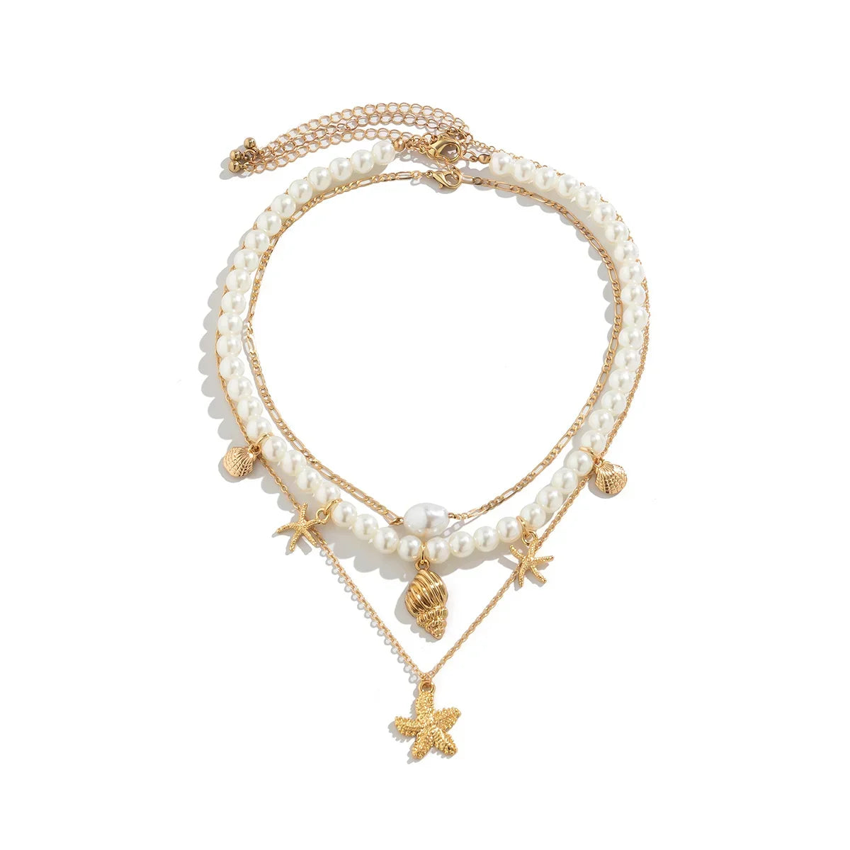 Gold Color Starfish Shape Pendant - Piña Colada