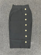 Elastic Bodycon Mid Bandage Skirt - Piña Colada