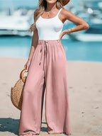 Wide Leg Loose Pants - Piña Colada