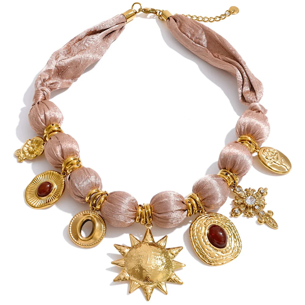 Gold-Plated Flower Pendant Necklace
