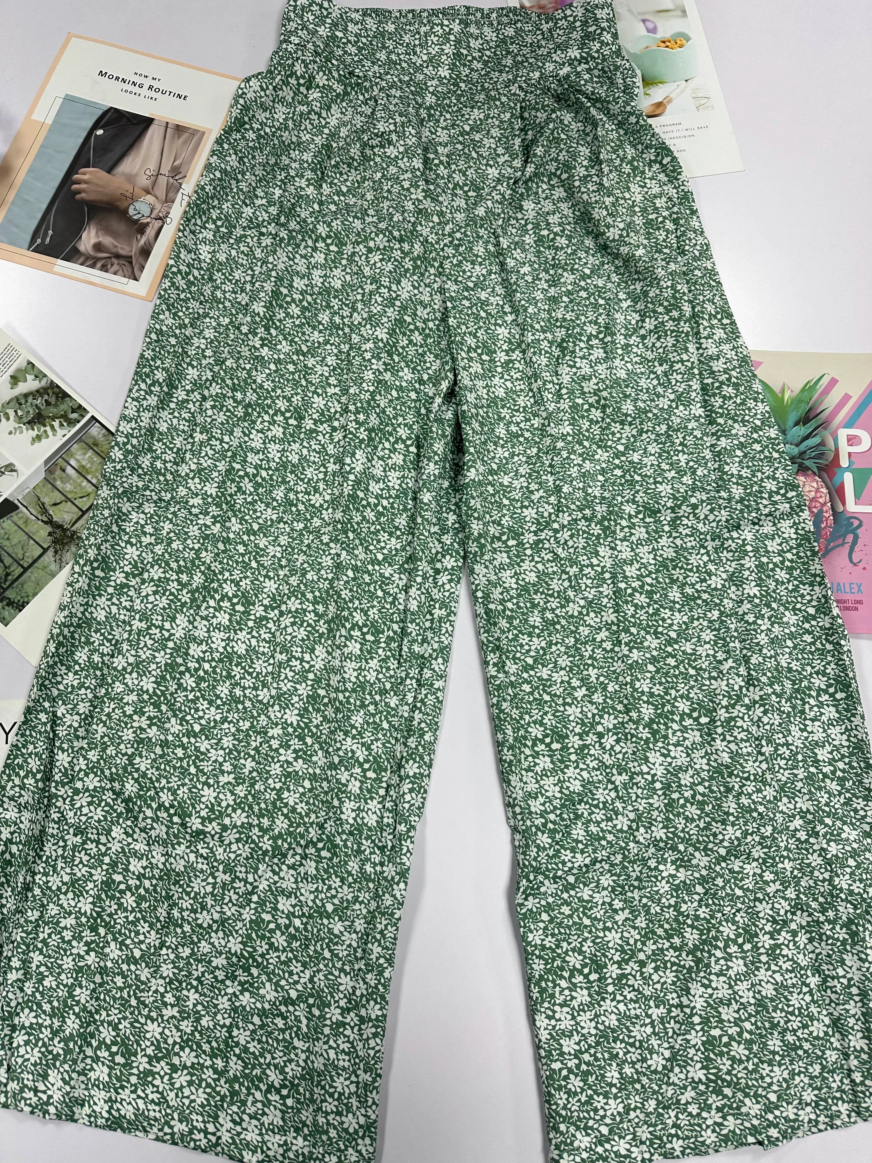 Floral high-waisted pants - Piña Colada