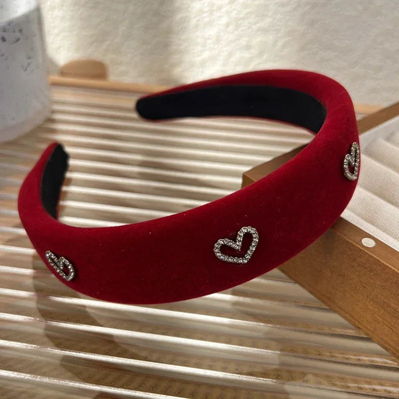 Velvet Rhinestone Love Headband - Piña Colada