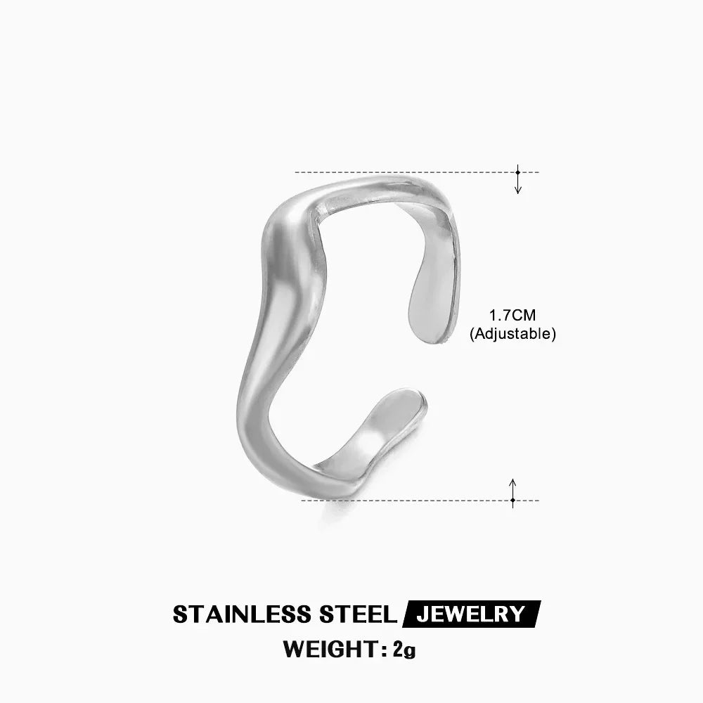 Gold Color Stainless Steel Heart Ring - Piña Colada