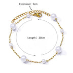 Stainless Steel Gold-Plated Anklet for Women - Piña Colada