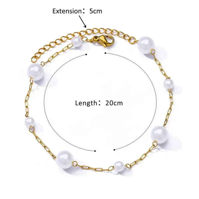 Stainless Steel Gold-Plated Anklet for Women - Piña Colada