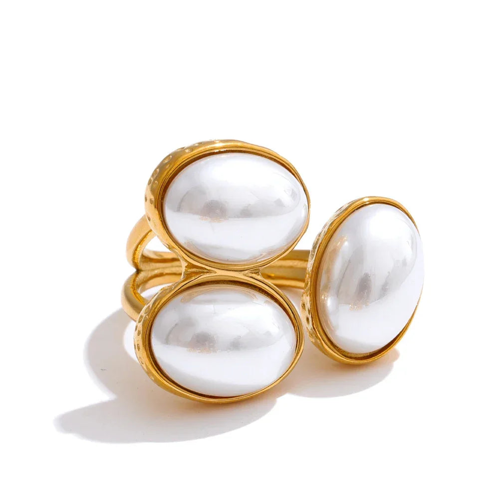Agate Stone Ring - Piña Colada