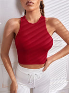 Striped Stretch Knit Tank Top - Piña Colada