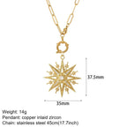 Gold Pendant Long Stainless Steel Chains - Piña Colada
