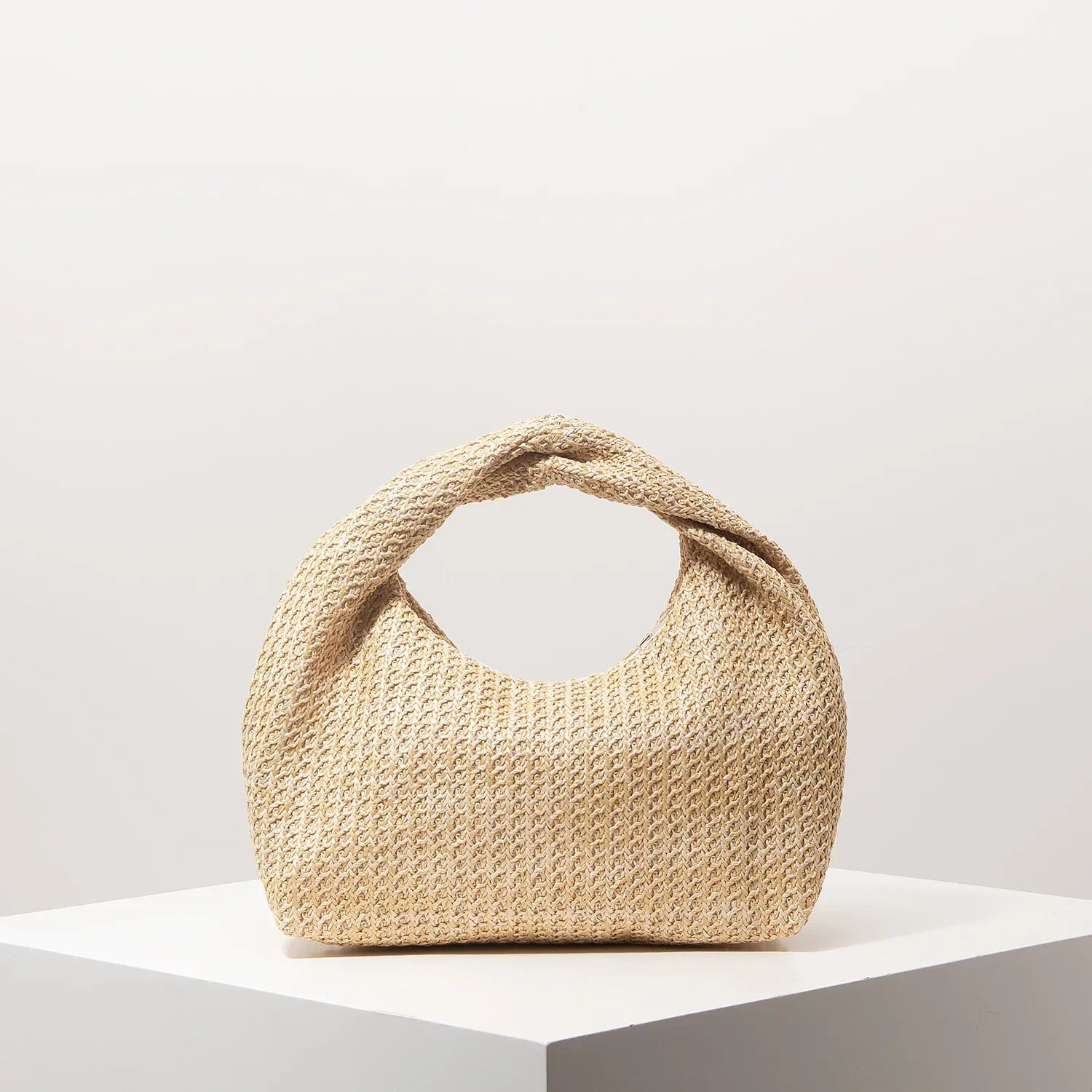 Pleated Straw Bag - Piña Colada