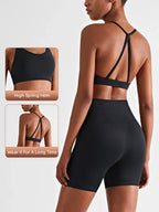Yoga Shorts Sets High Waist Shorts Breathable