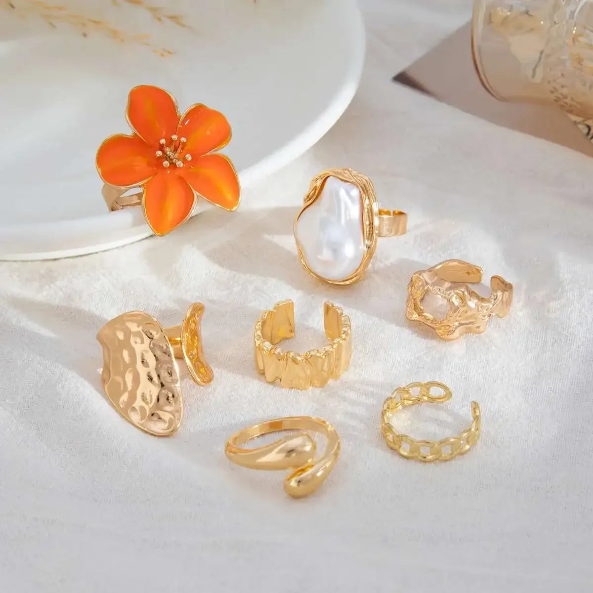 Pearl Open Rings - Piña Colada