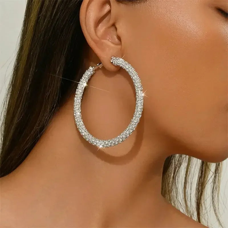 Big Full Crystal Circle Hoop - Piña Colada