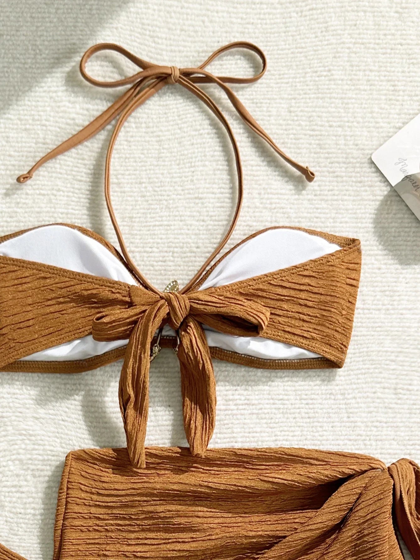 3-Piece Leopard Mesh Bikini Set – Starfish Charm & Bandeau Top - Piña Colada