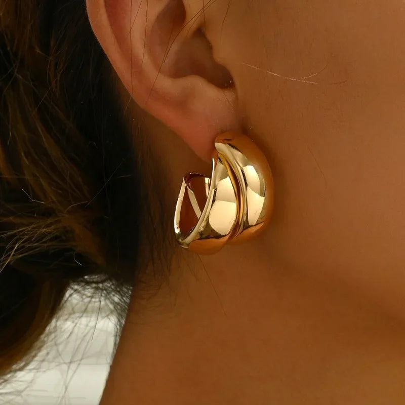 Chunky Hoop Earrings - Piña Colada