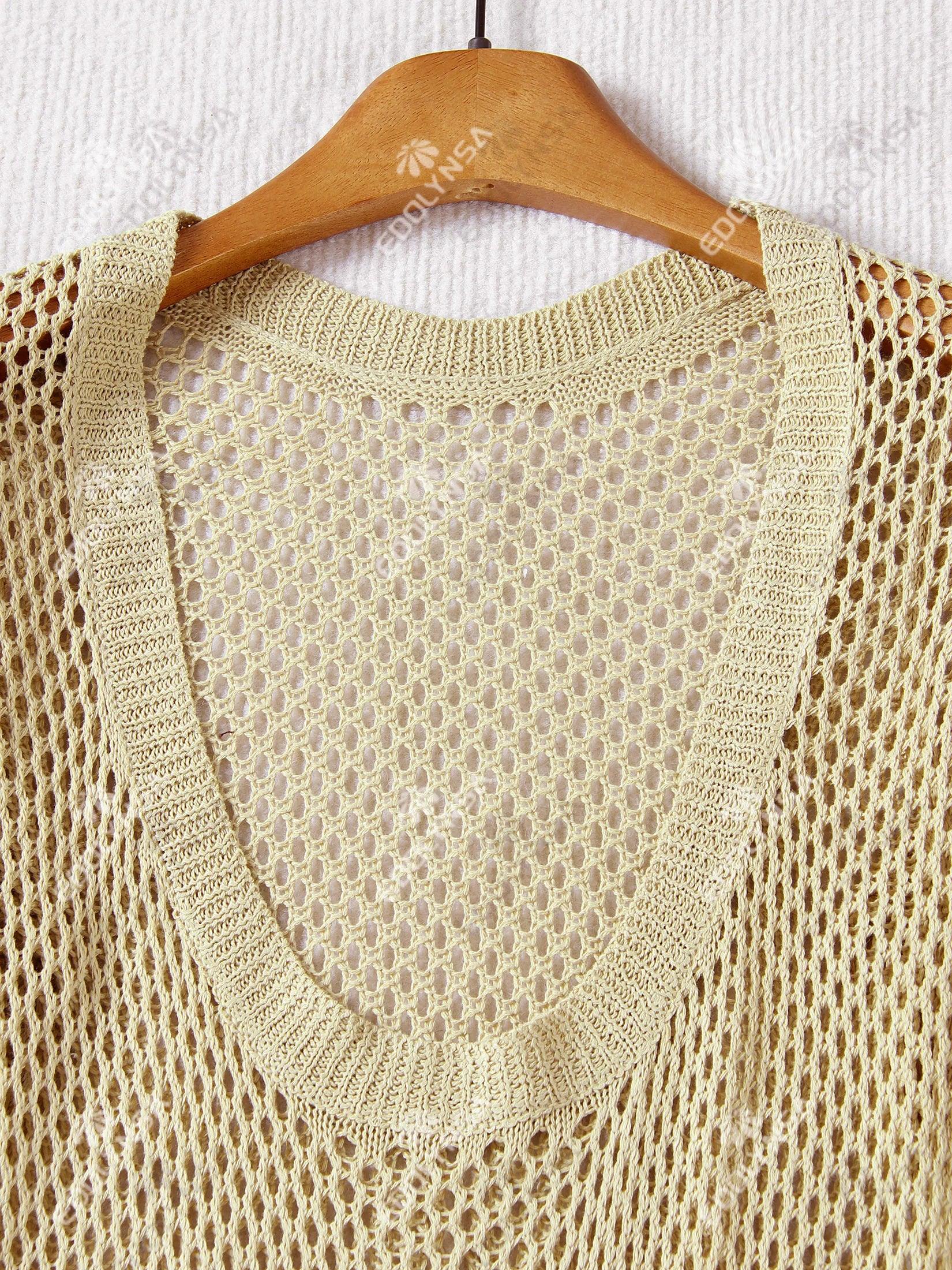 Sexy U-neck Knit Maxi Dress - Piña Colada