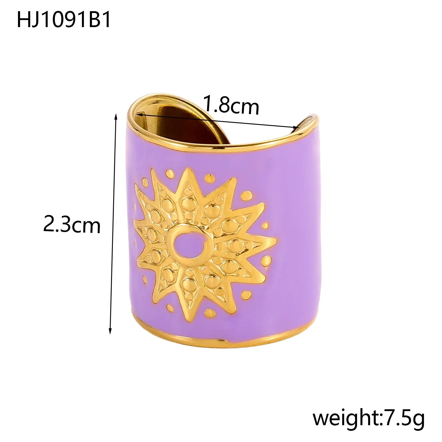 Elegant Rings Stainless Steel Muti Color Sun - Piña Colada
