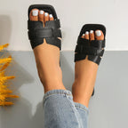 Solid Color Slide Sandals - Piña Colada