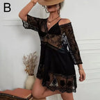 Bikini Cover-up Deep V-neck Short Sleeve Dress - Piña Colada