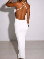 Deep V Low-cut Cross Long Maxi Dress