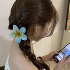 Gradient Hair Clips Women Flower - Piña Colada