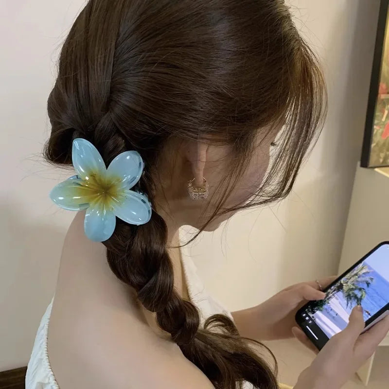 Gradient Hair Clips Women Flower - Piña Colada