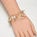 Starfish & Shell Charm Bracelet - Piña Colada