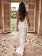 Sleeveless Hollow Floral Maxi Dress - Piña Colada