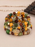 Boho Acrylic Beads Bracelet Set - Piña Colada
