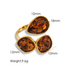 Gold Zircon Adjustable Ring