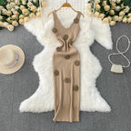 Chic Off Bodycon Dress Wrap Knitted - Piña Colada