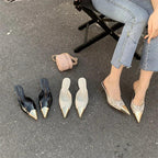 Pointed Toe Serpentine Sexy Thin Heels - Piña Colada