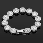 Iced Out Heart & Cuban Link Bracelet - Piña Colada