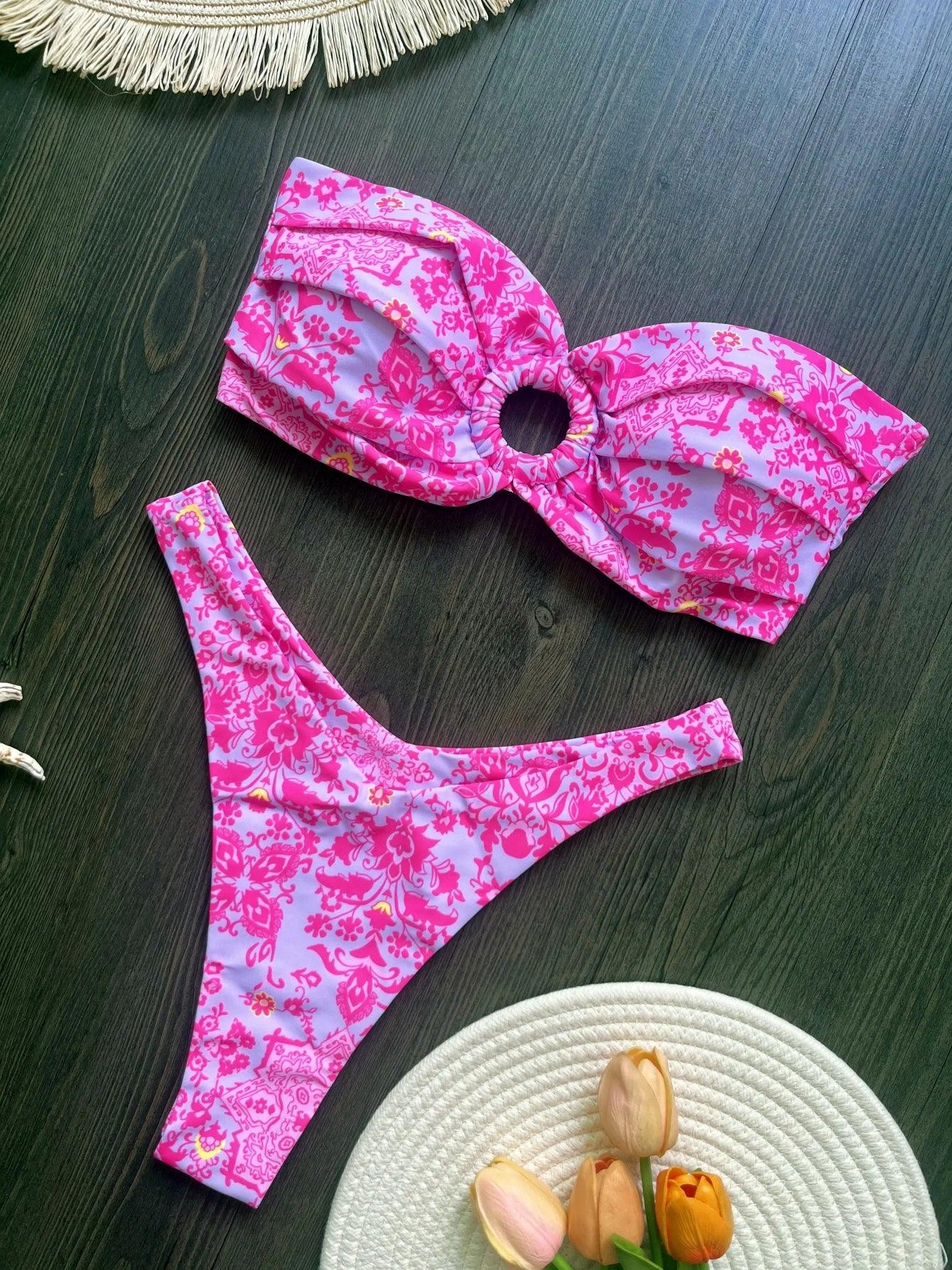 Floral Printed Bikini - Piña Colada