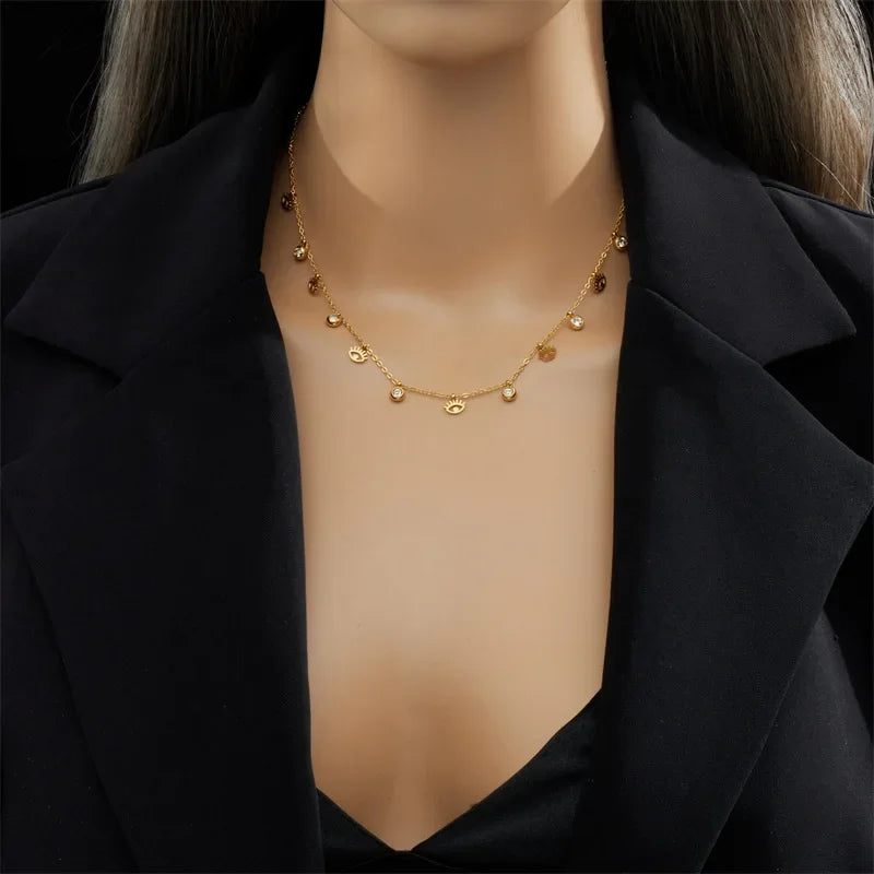Pretty Eye Chunky Chain Necklace - Piña Colada
