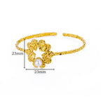 18K Gold-Plated Stainless Steel Cuff Bracelet for Women - Piña Colada