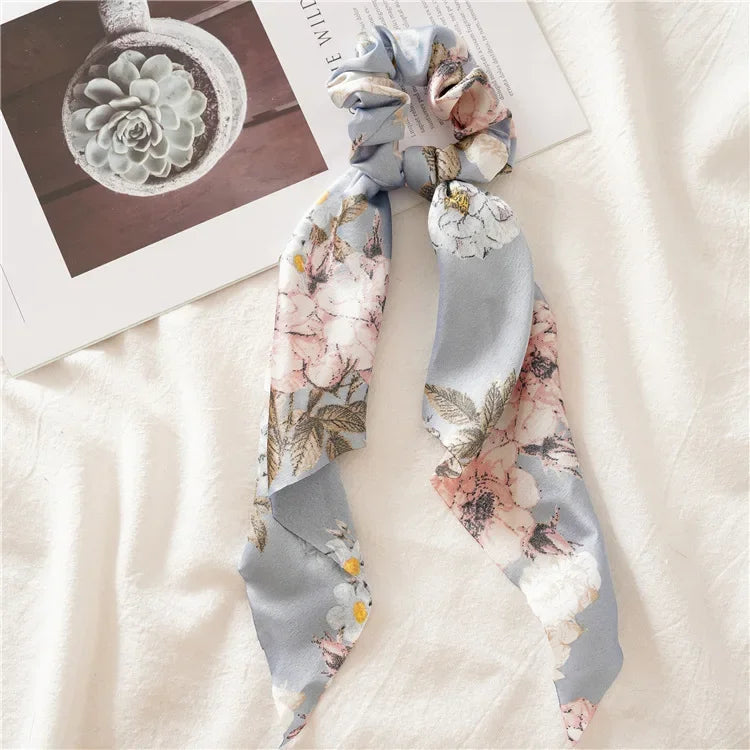 Print Bow Satin Long Ribbon - Piña Colada