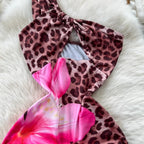 Hollow Out Shoulder Long Dress - Piña Colada