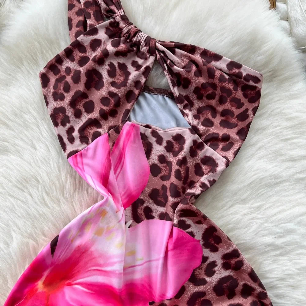 Hollow Out Shoulder Long Dress - Piña Colada