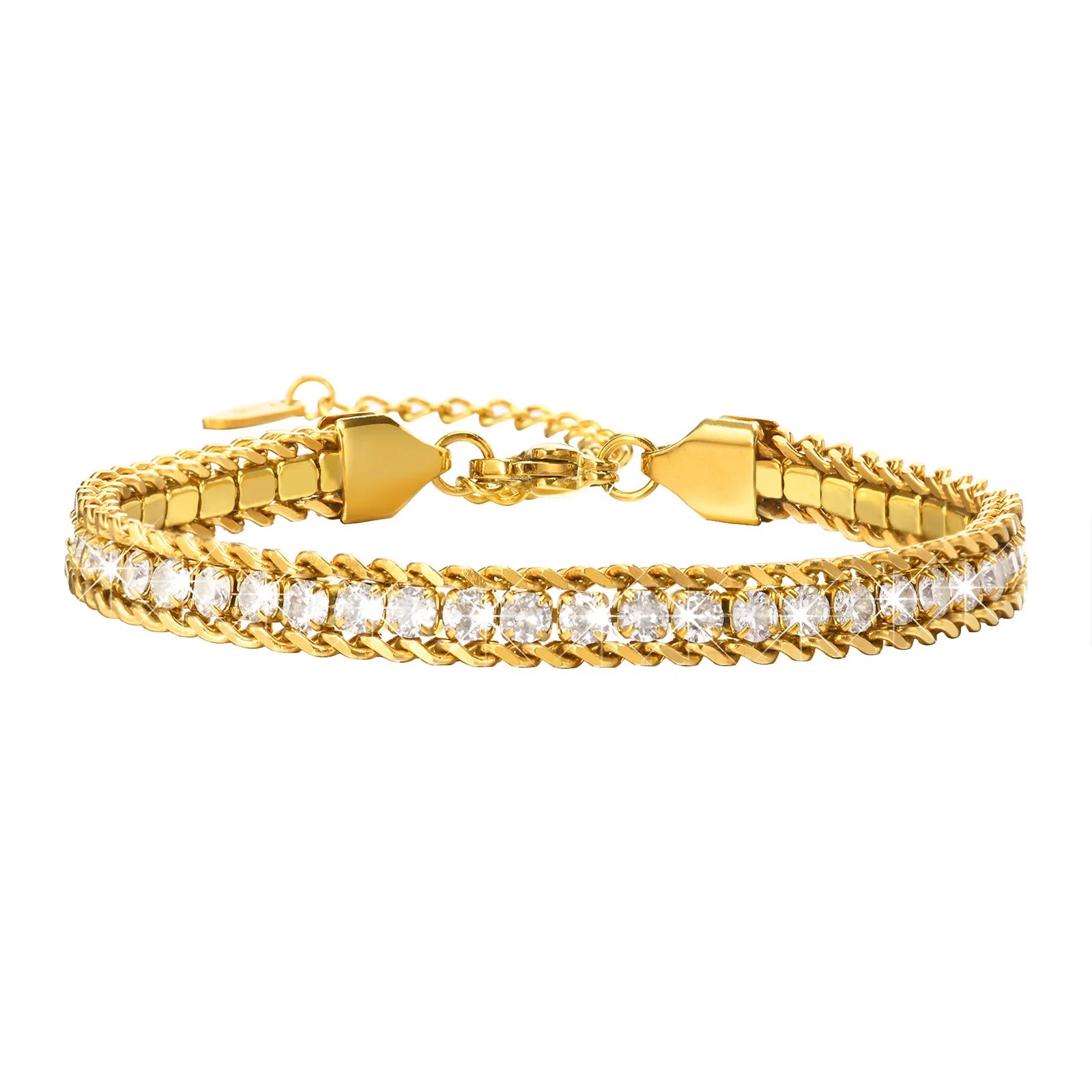 Cubic Zirconia Stainless Steel Bracelet